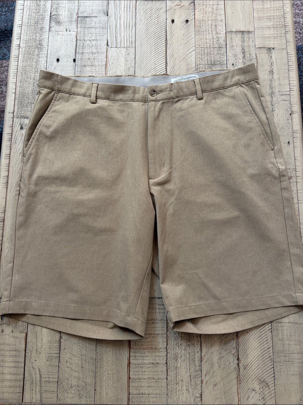 Greg Norman Collection Tan Flat Front Shorts